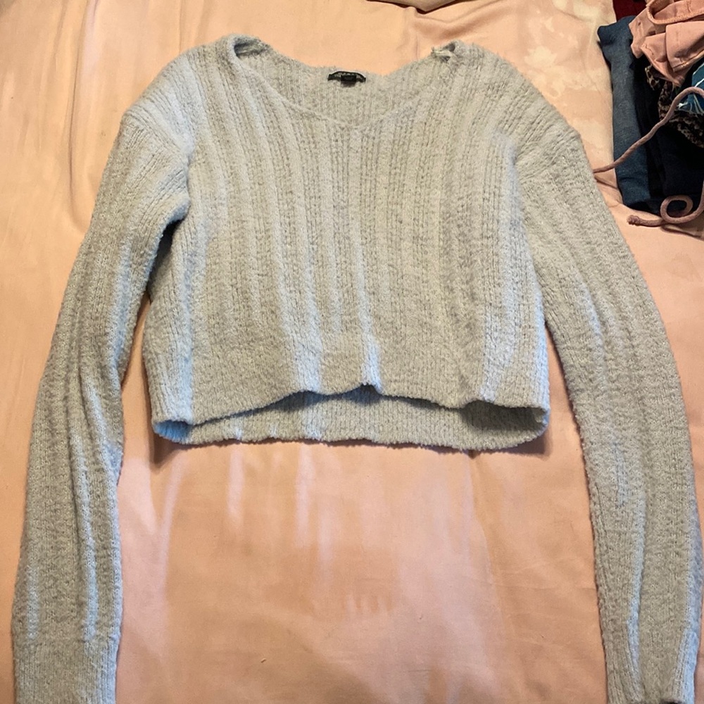 XS baby blue soft sweater